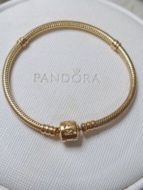 Pandora 14k Solid Gold Moments Snake Bracelet
